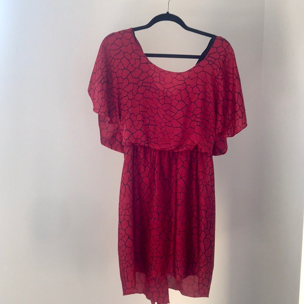 BCBGeneration Red & Black Printed Dress - Size 6